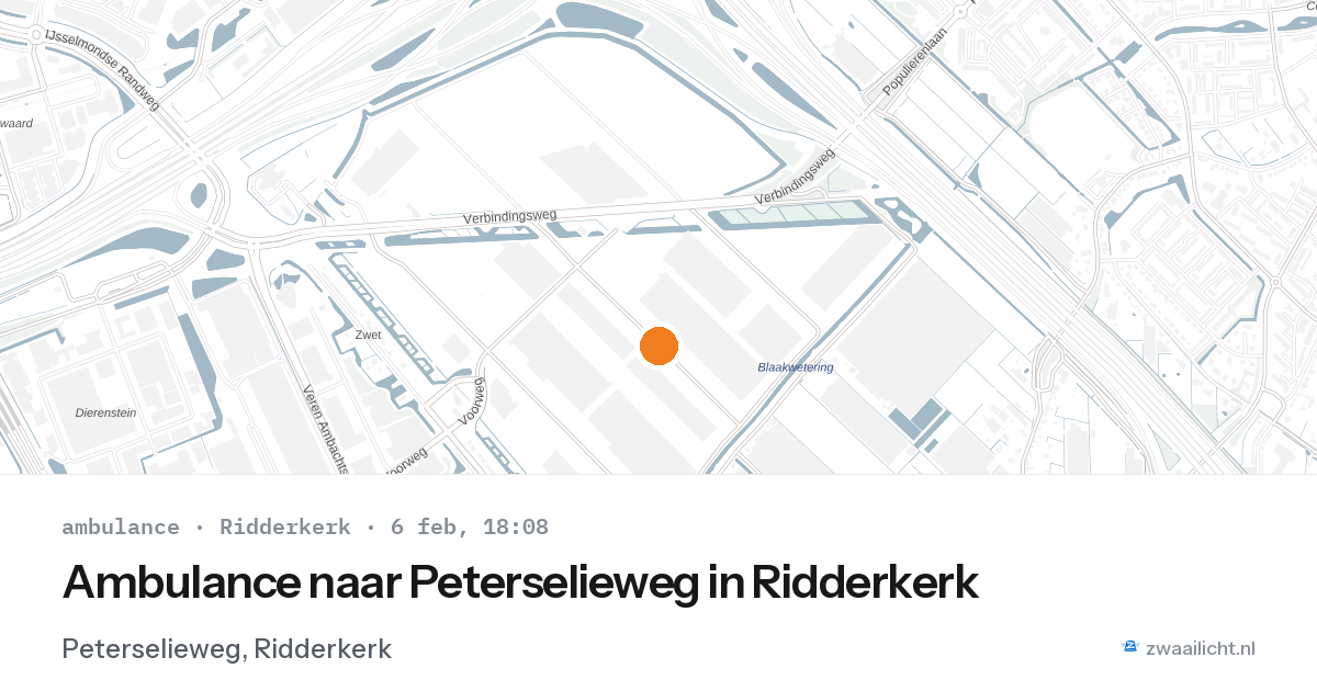 Ambulance naar Peterselieweg in Ridderkerk — 6 feb 2026