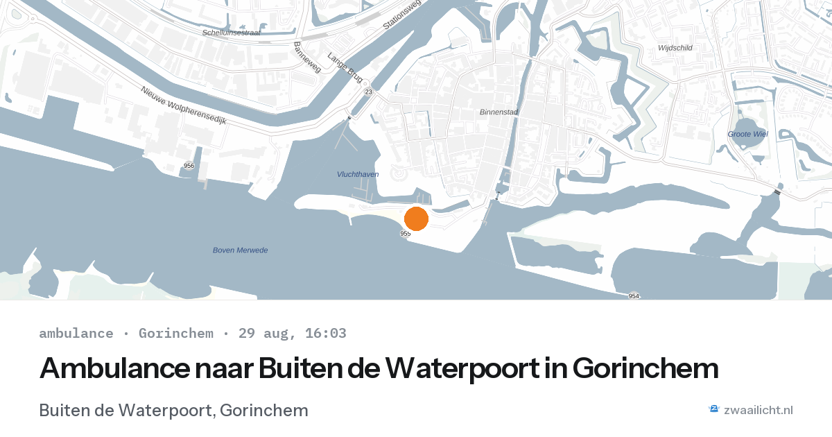 Ambulance naar Buiten de Waterpoort in Gorinchem — 29 aug 2026