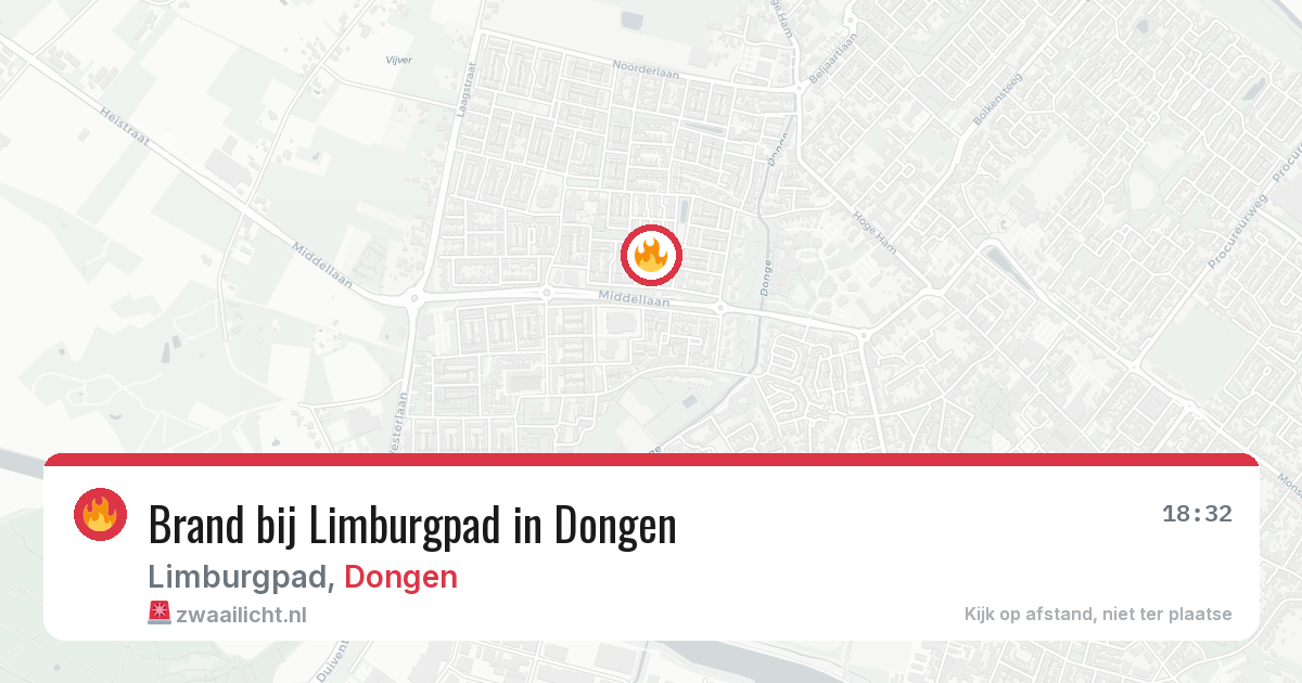 Brand bij Limburgpad in Dongen — 19 jun 2026
