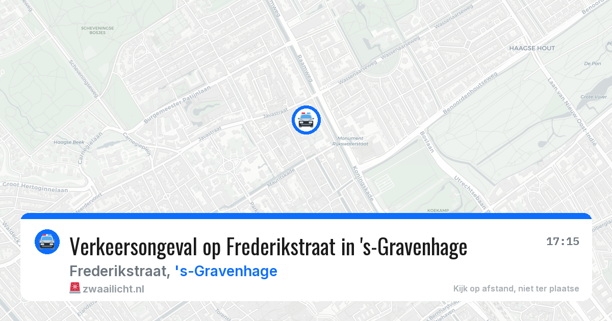 Verkeersongeval op Frederikstraat in 's-Gravenhage — 2 aug 2026