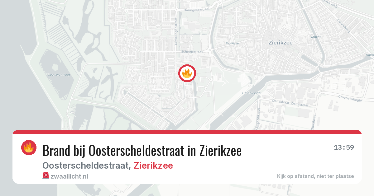 Brand bij Oosterscheldestraat in Zierikzee — 16 jul 2026