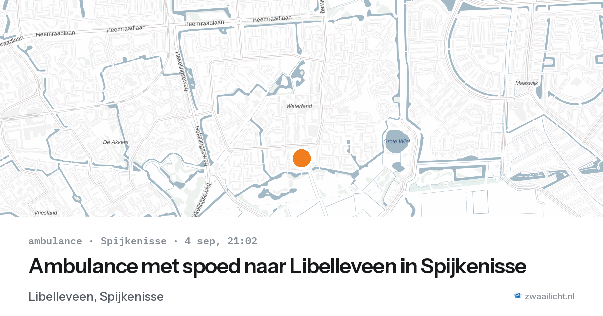 Ambulance met spoed naar Libelleveen in Spijkenisse — 4 sep 2026