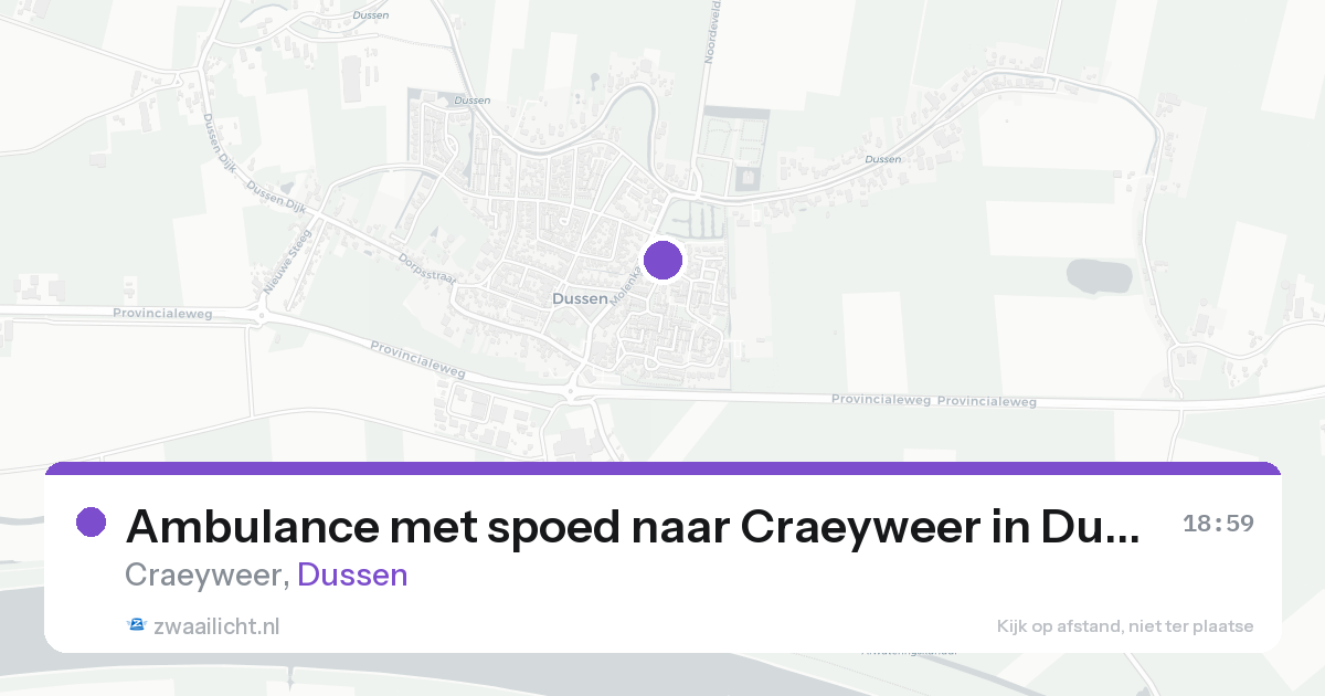 Ambulance met spoed naar Craeyweer in Dussen — 17 aug 2026