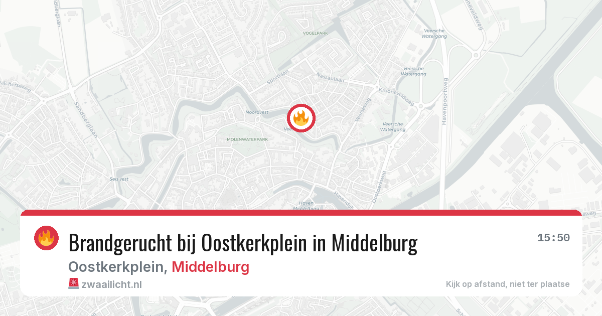 Brandgerucht bij Oostkerkplein in Middelburg — 10 jul 2026