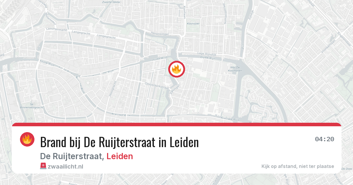 Brand bij De Ruijterstraat in Leiden — 20 apr 2026