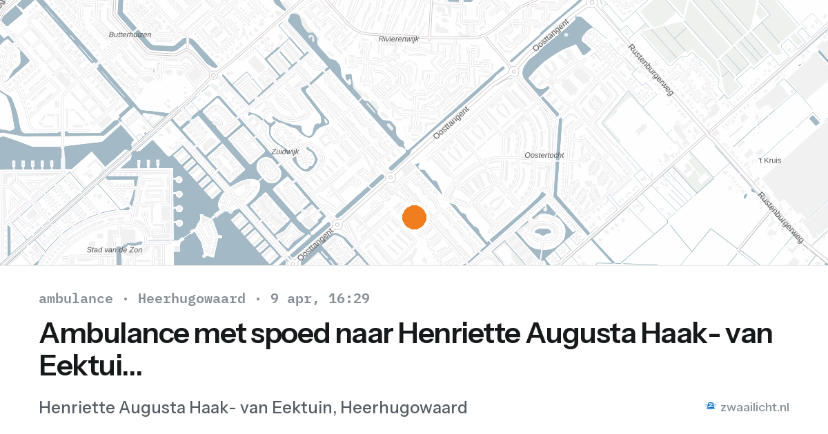Ambulance met spoed naar Henriette Augusta Haak- van Eektuin in Heerhugowaard — 9 apr 2026