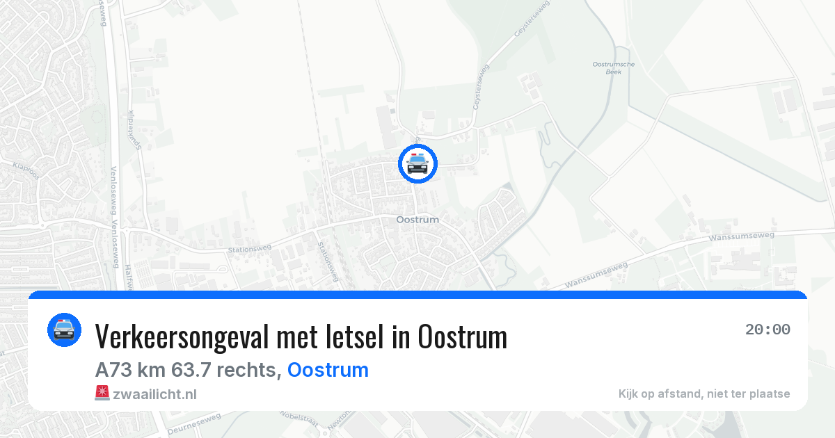 Verkeersongeval met letsel in Oostrum — 26 jan 2026
