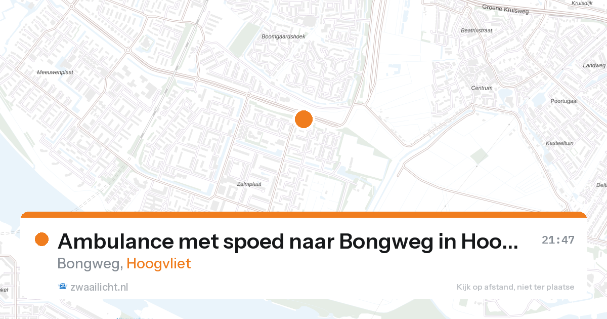 Ambulance met spoed naar Bongweg in Hoogvliet — 26 aug 2026