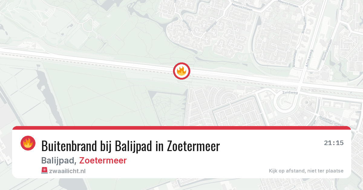Buitenbrand bij Balijpad in Zoetermeer — 7 aug 2026