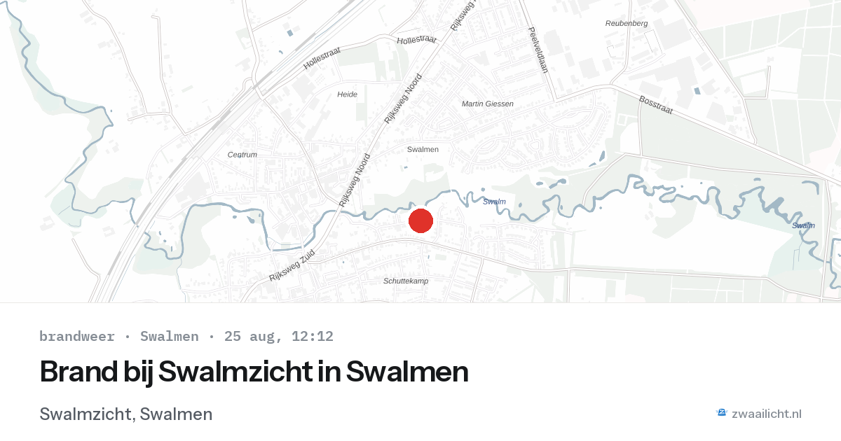 Brand bij Swalmzicht in Swalmen — 25 aug 2026