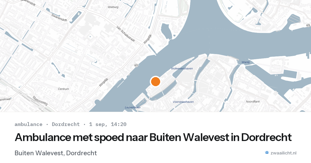 Ambulance met spoed naar Buiten Walevest in Dordrecht — 1 sep 2026