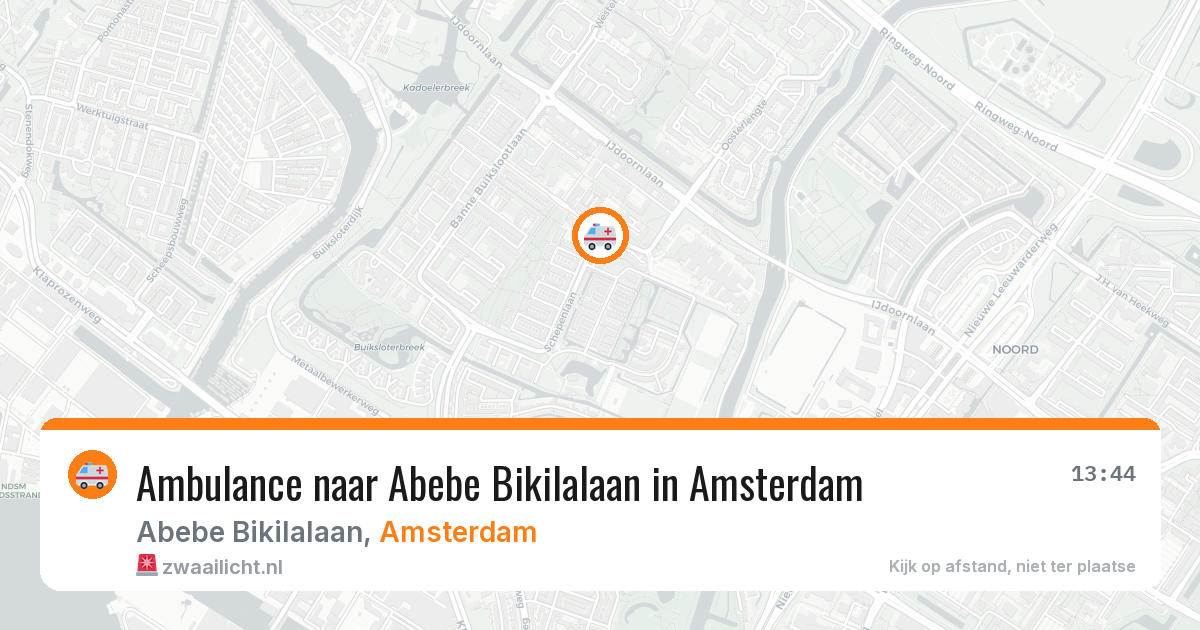 Ambulance naar Abebe Bikilalaan in Amsterdam — 17 mrt 2026