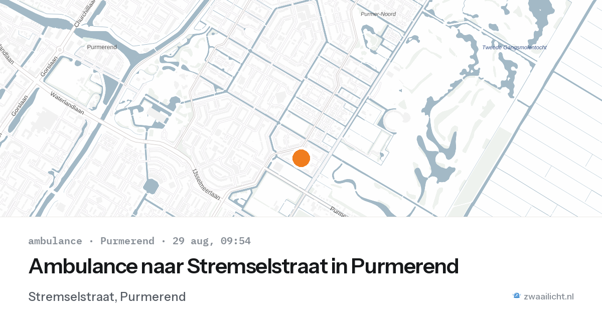 Ambulance naar Stremselstraat in Purmerend — 29 aug 2026