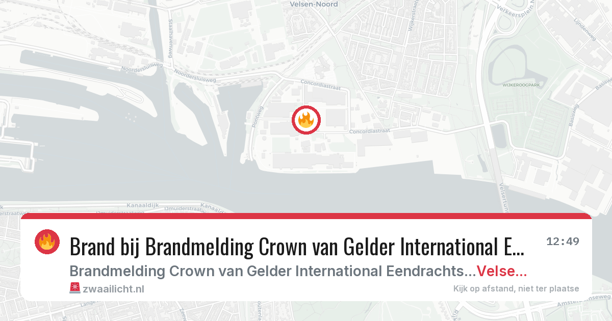 Brand bij Brandmelding Crown van Gelder International Eendrachtsstraat Velsen-noord in Velsen-Noord — 31 jul 2026