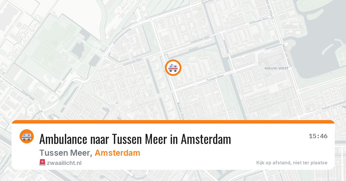 Ambulance naar Tussen Meer in Amsterdam — 22 mei 2026