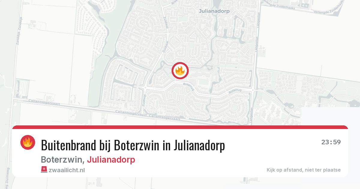 Buitenbrand bij Boterzwin in Julianadorp — 21 jan 2026