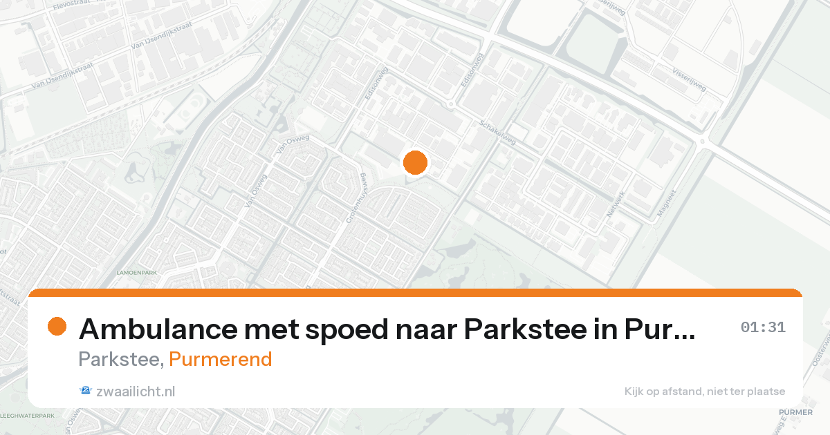 Ambulance met spoed naar Parkstee in Purmerend — 24 mei 2026