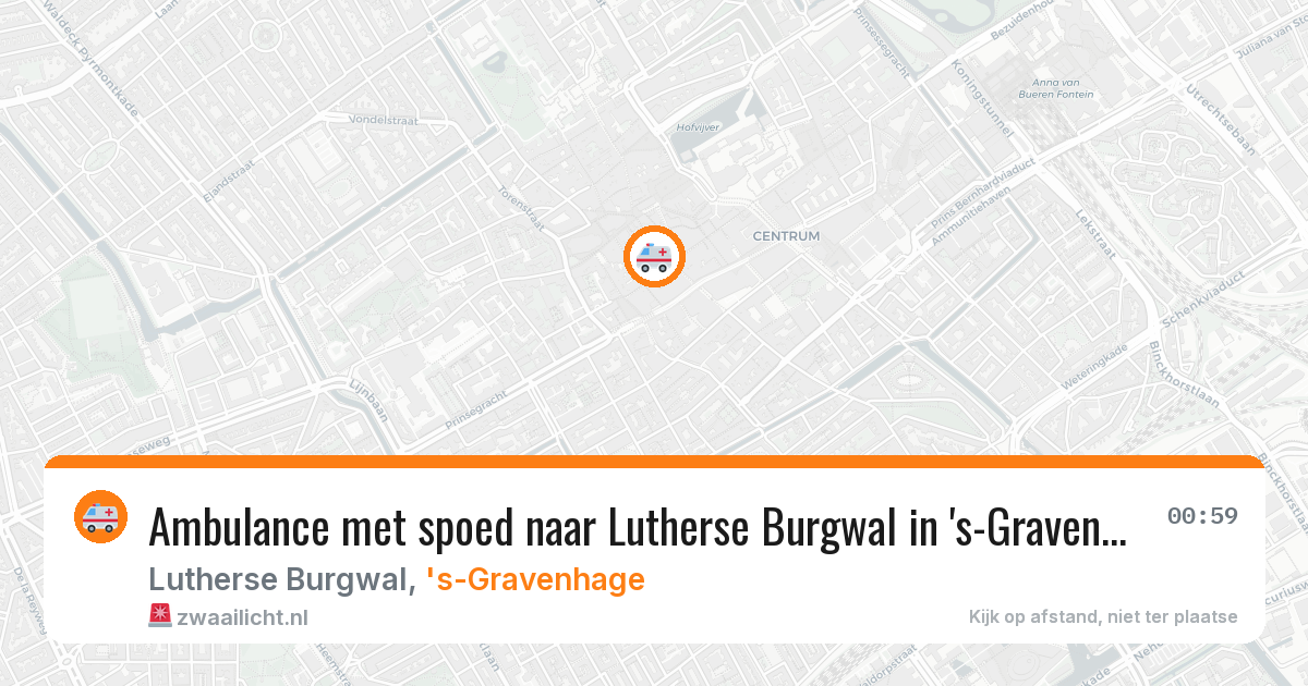 Ambulance met spoed naar Lutherse Burgwal in 's-Gravenhage — 11 aug 2026