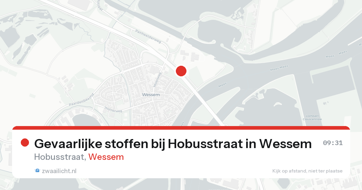 Gevaarlijke stoffen bij Hobusstraat in Wessem — 18 aug 2026