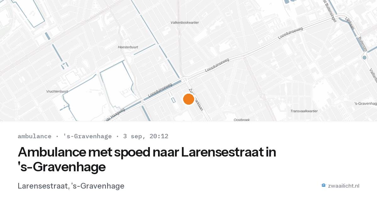 Ambulance met spoed naar Larensestraat in 's-Gravenhage — 3 sep 2026