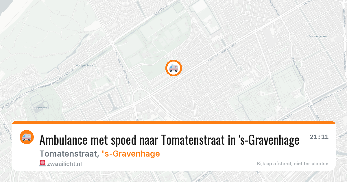 Ambulance met spoed naar Tomatenstraat in 's-Gravenhage — 20 mei 2026