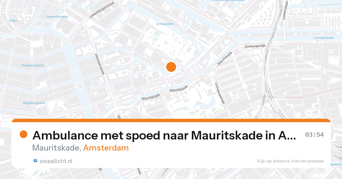 Ambulance met spoed naar Mauritskade in Amsterdam — 28 aug 2026