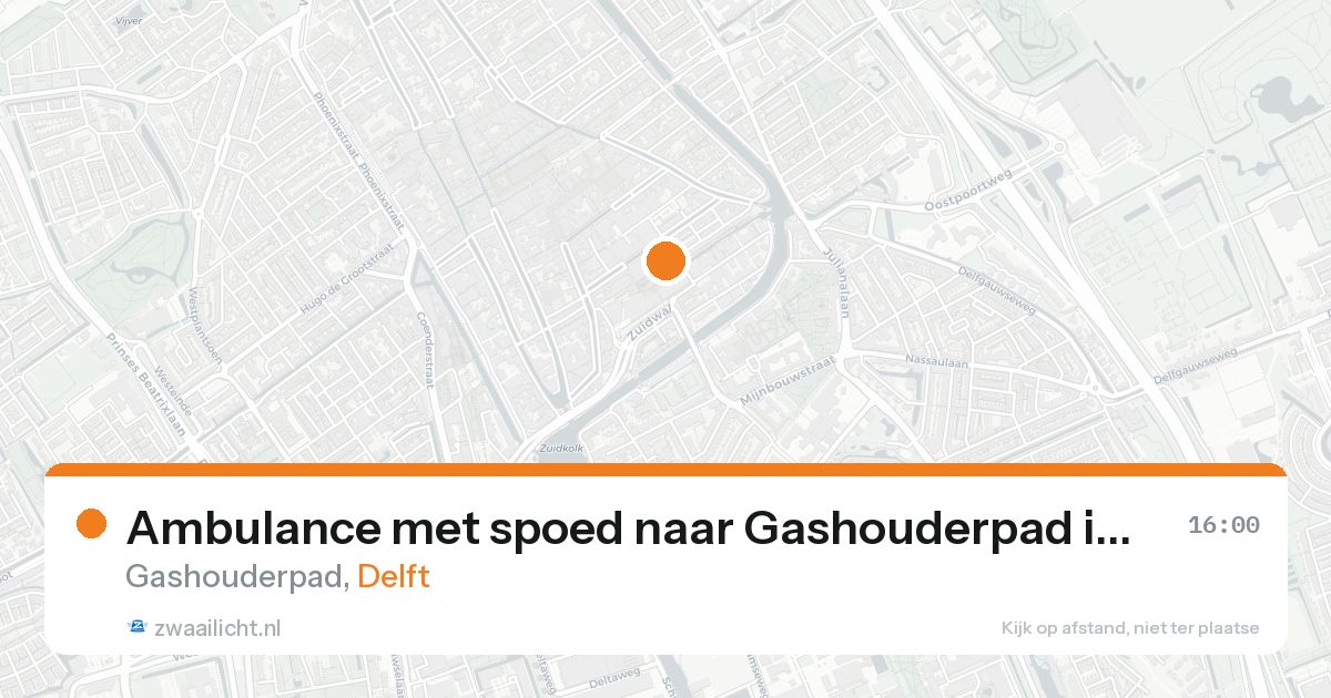 Ambulance met spoed naar Gashouderpad in Delft — 17 aug 2026