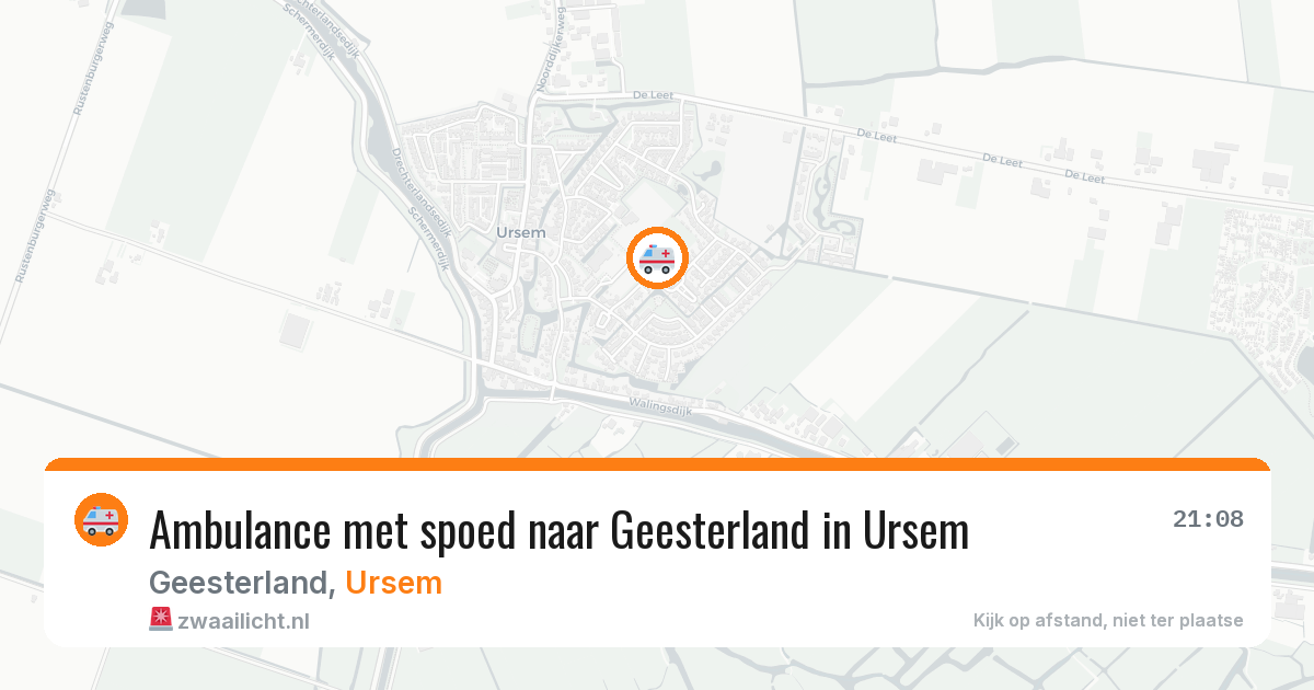 Ambulance met spoed naar Geesterland in Ursem — 10 jul 2026