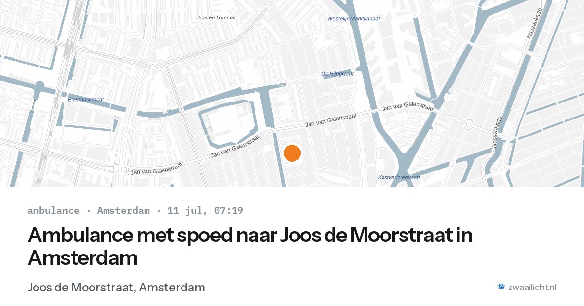 Ambulance met spoed naar Joos de Moorstraat in Amsterdam — 11 jul 2026