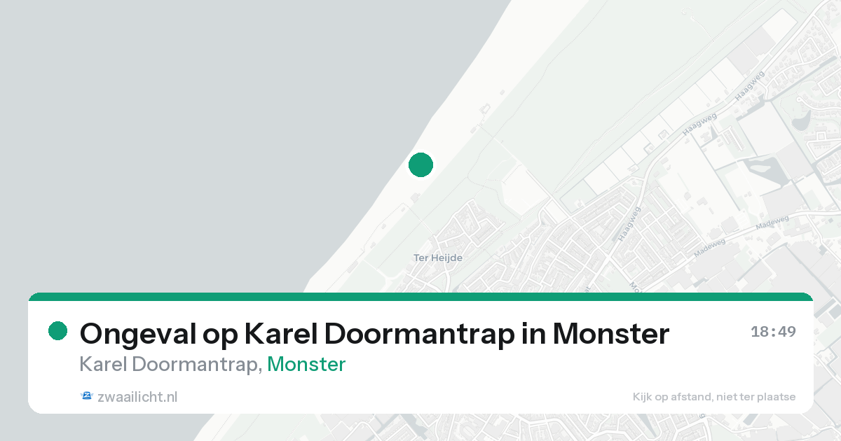 Ongeval op Karel Doormantrap in Monster — 15 aug 2026