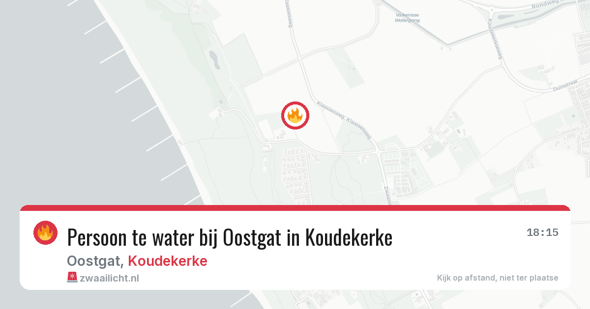 Persoon te water bij Oostgat in Koudekerke — 3 aug 2026