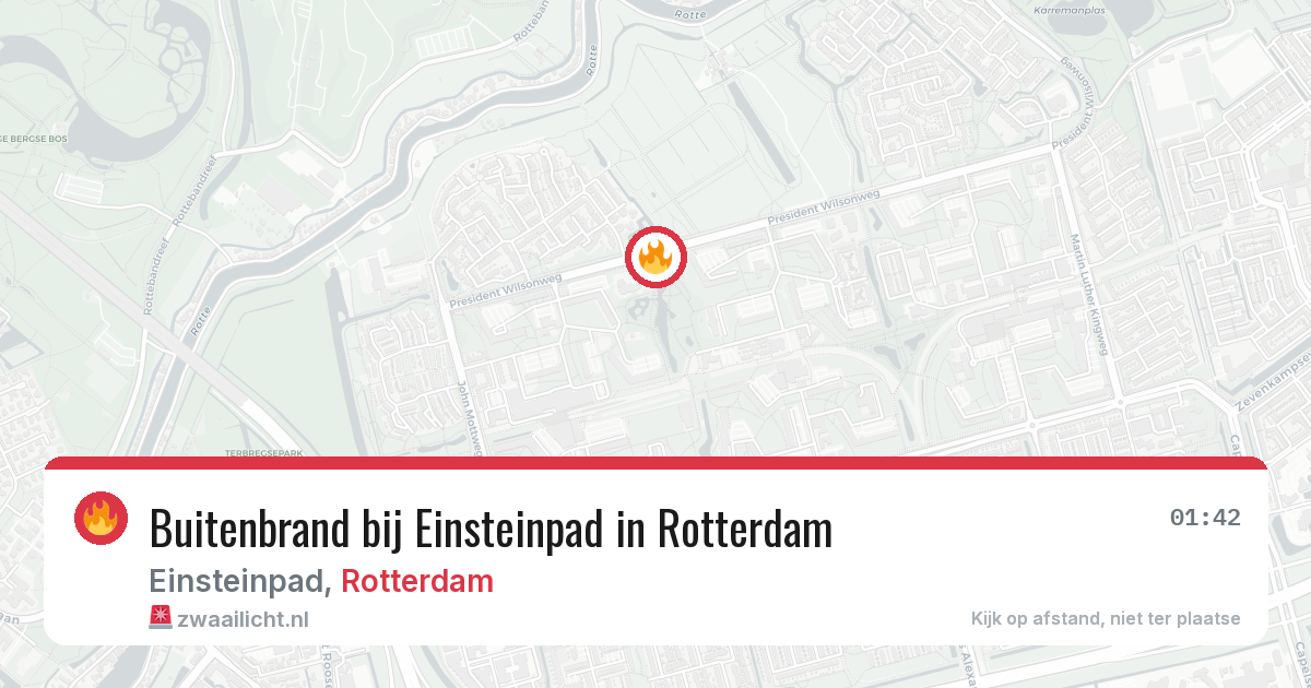Buitenbrand bij Einsteinpad in Rotterdam — 22 jul 2026
