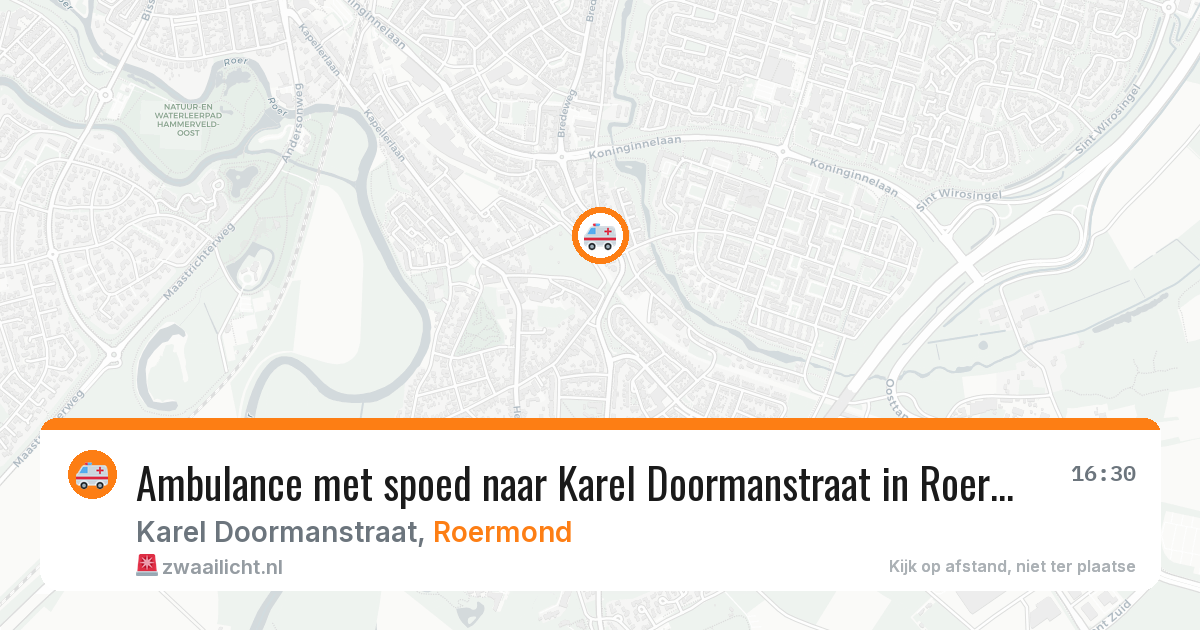 Ambulance met spoed naar Karel Doormanstraat in Roermond — 9 apr 2026