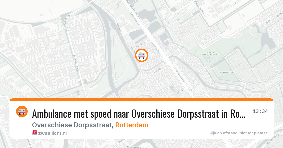 Ambulance met spoed naar Overschiese Dorpsstraat in Rotterdam — 29 jun 2026