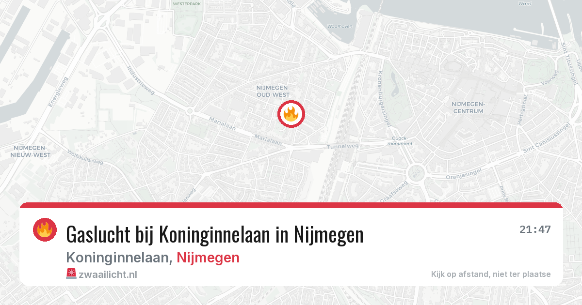 Gaslucht bij Koninginnelaan in Nijmegen — 30 jul 2026