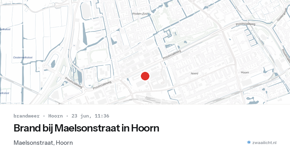 Brand bij Maelsonstraat in Hoorn — 23 jun 2026