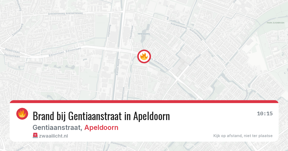 Brand bij Gentiaanstraat in Apeldoorn — 22 mrt 2026