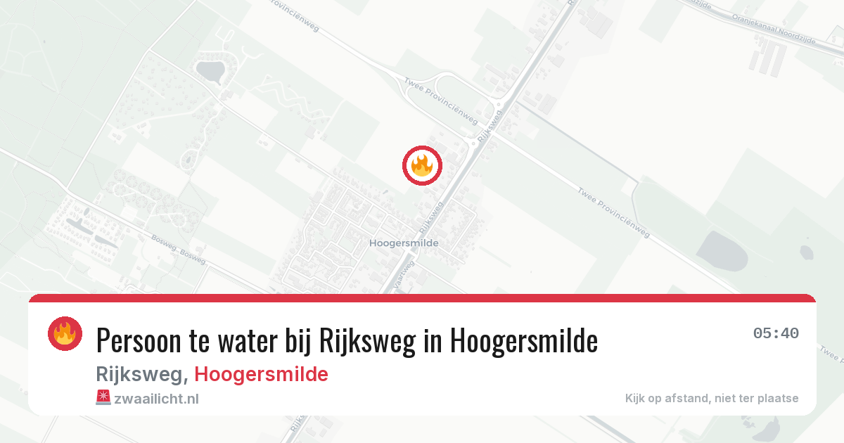 Persoon te water bij Rijksweg in Hoogersmilde — 26 jul 2026