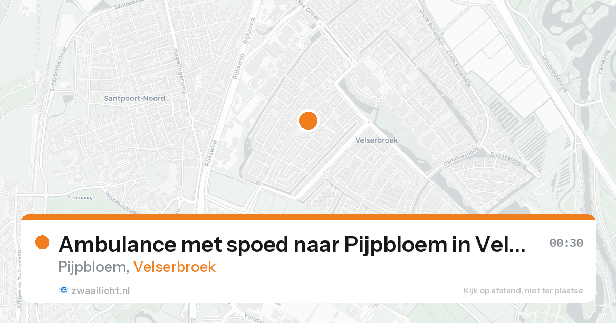Ambulance met spoed naar Pijpbloem in Velserbroek — 16 mei 2026