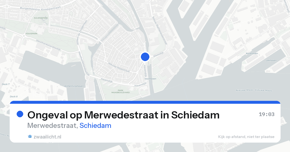 Ongeval op Merwedestraat in Schiedam — 15 aug 2026