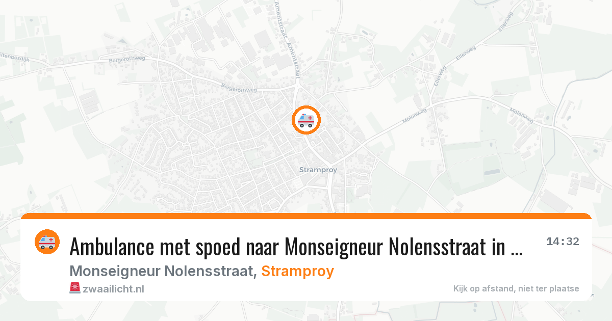 Ambulance met spoed naar Monseigneur Nolensstraat in Stramproy — 7 aug 2026