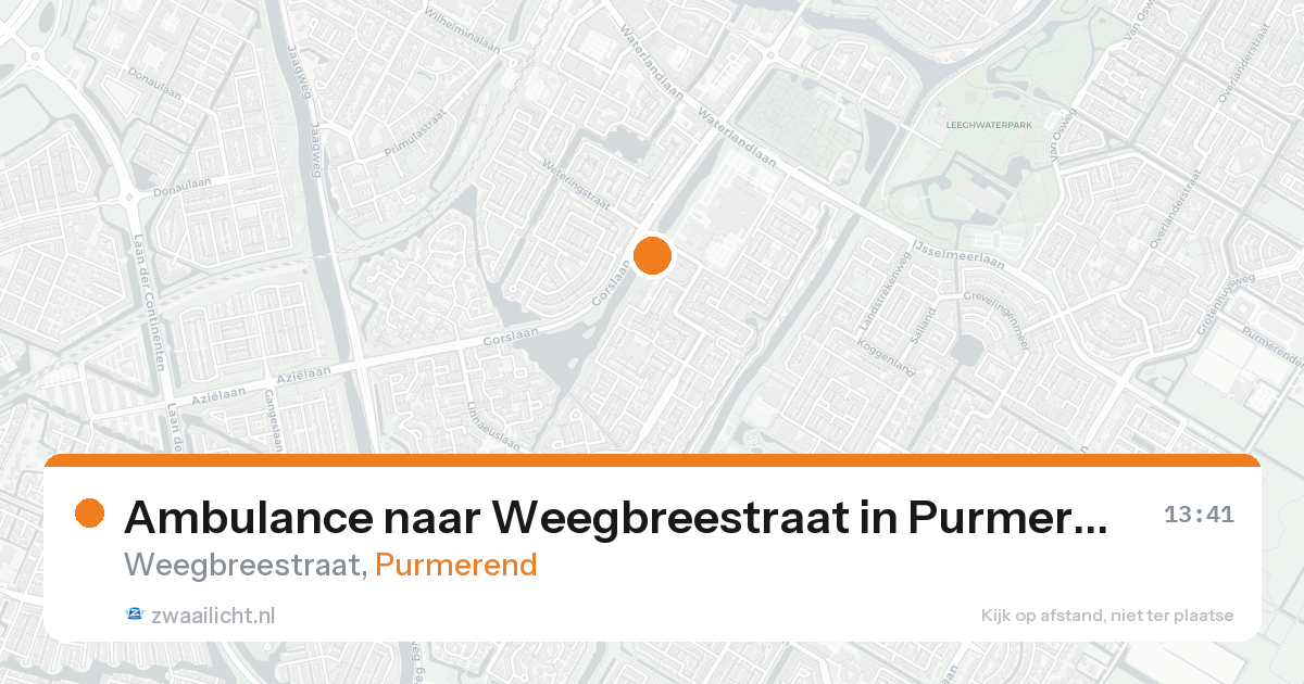 Ambulance naar Weegbreestraat in Purmerend — 20 aug 2026