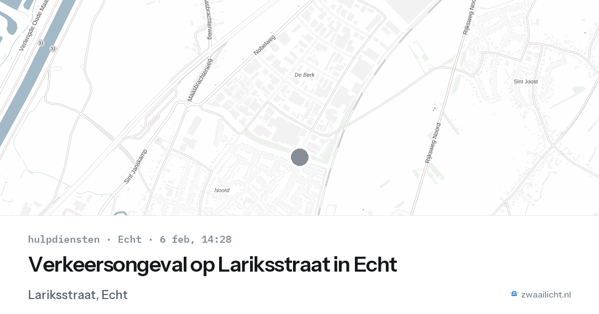 Verkeersongeval op Lariksstraat in Echt — 6 feb 2026