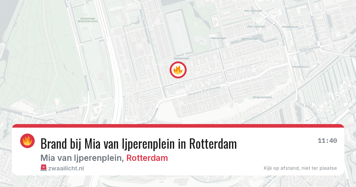 Brand bij Mia van Ijperenplein in Rotterdam — 27 jun 2026