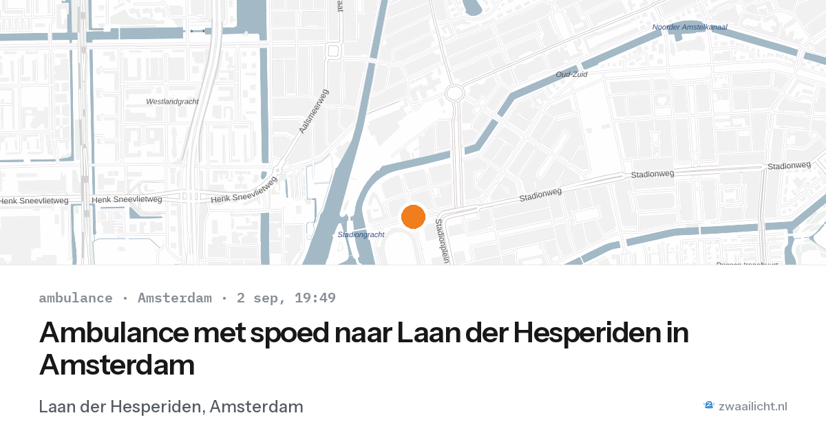 Ambulance met spoed naar Laan der Hesperiden in Amsterdam — 2 sep 2026
