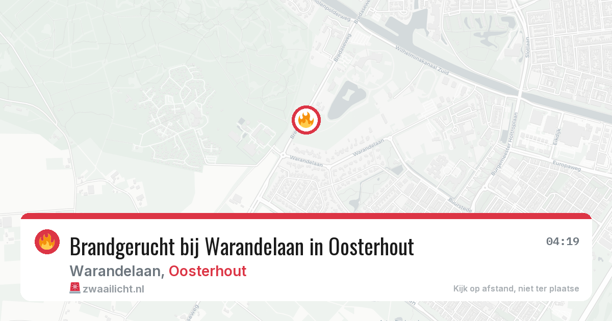 Brandgerucht bij Warandelaan in Oosterhout — 31 mei 2026