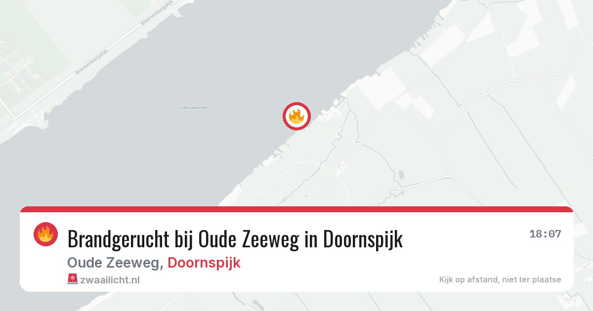 Brandgerucht bij Oude Zeeweg in Doornspijk — 9 aug 2026