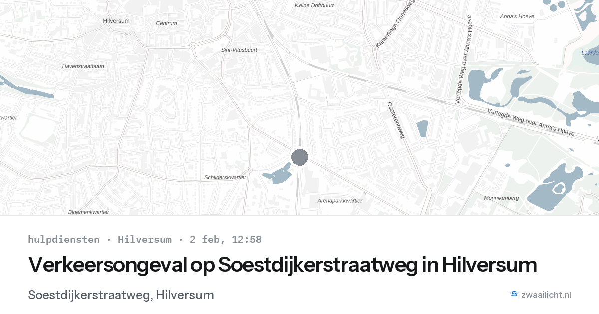 Verkeersongeval op Soestdijkerstraatweg in Hilversum — 2 feb 2026