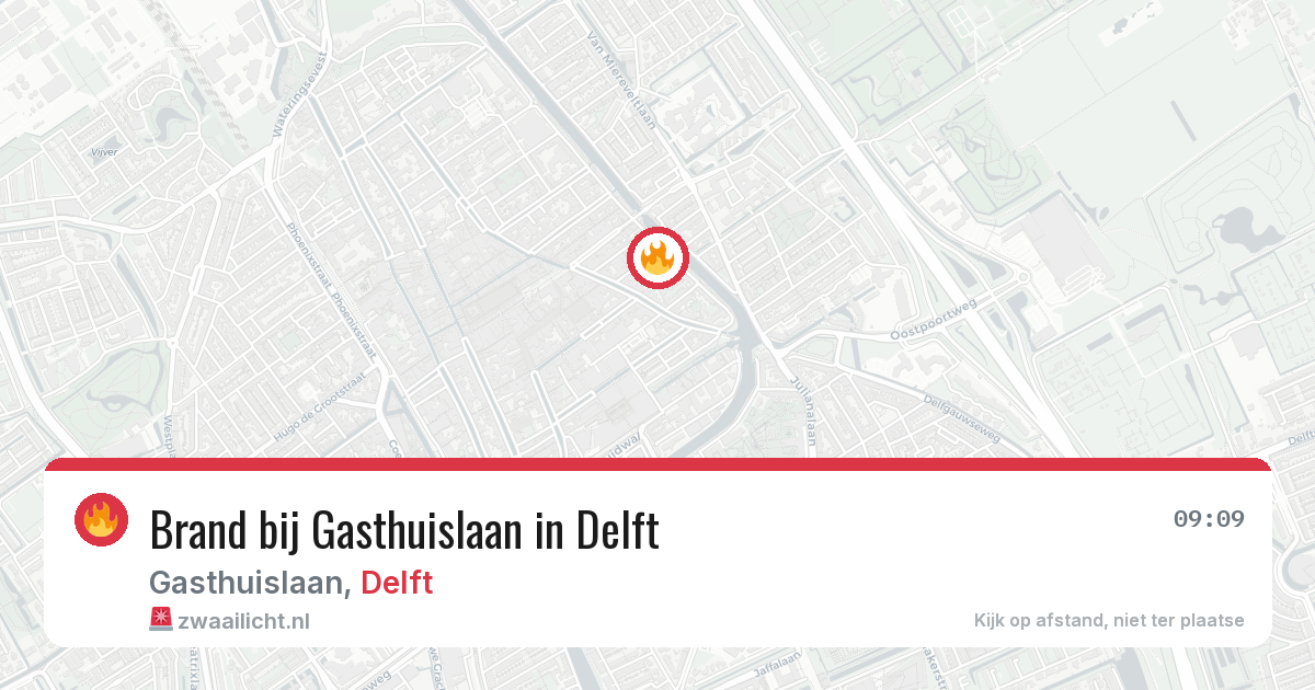 Brand bij Gasthuislaan in Delft — 26 feb 2026