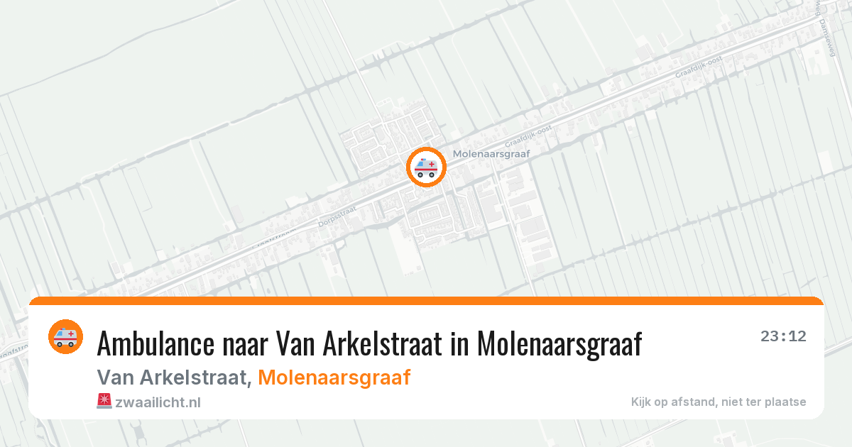 Ambulance naar Van Arkelstraat in Molenaarsgraaf — 25 jun 2026